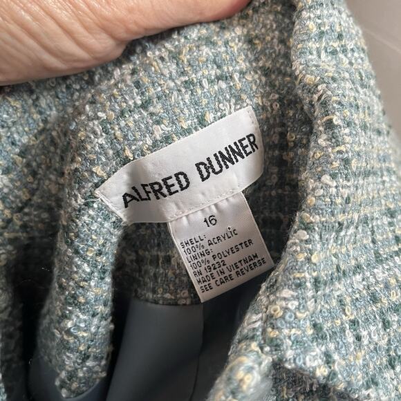 Alfred Dunner Blazer Jacket size 16 Blue Gold Tweed Career Suit Professional - Picture 8 of 8